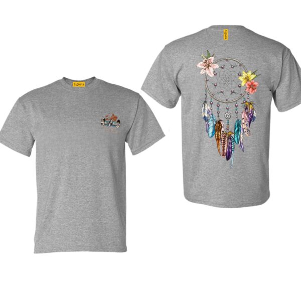 Ligosta Cowboy, Floral Dreamcatcher Collection T-Shirt, Unisex T-Shirt Featuring Dreamcatcher with Colorful Feathers & Flowers 103 - Image 3