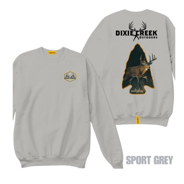 Ligosta Dixie Creek, Outdoor Wildlife Collection Sweatshirt, Unisex Sweatshirt Featuring Deer Arrowhead Design, Hunting Enthusiasts 002 - Image 5