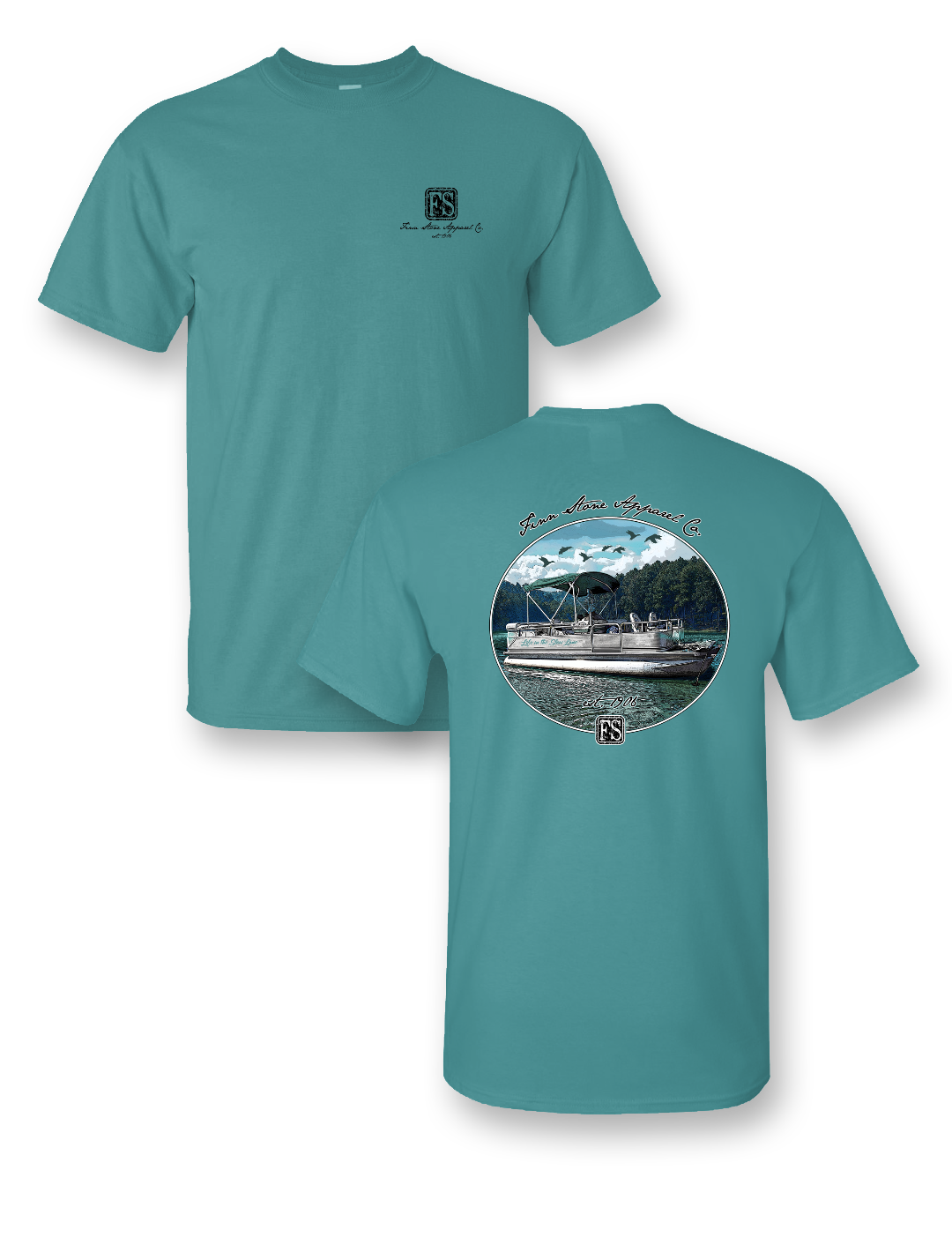 Redfish Rising Tshirt, Bold Marshland Fish Artwork, Finn Stone Apparel Fashion, Coastal Waters, Perfect For Saltwater Anglers, Menswear