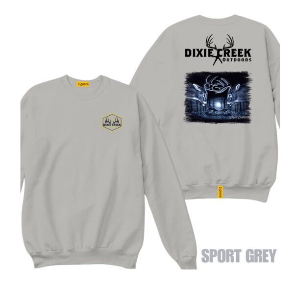 Ligosta Dixie Creek, Outdoor Wildlife Collection Sweatshirt, Unisex Sweatshirt Featuring Ghostly Deer Design, Nocturnal Hunting Fans 006 - Image 5