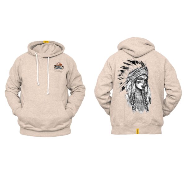Ligosta Cowboy, Heritage Collection Hoodie, Unisex Hoodie Featuring Tribal Woman With Headdress, Perfect For Culture And Art Lovers 089 - Image 5