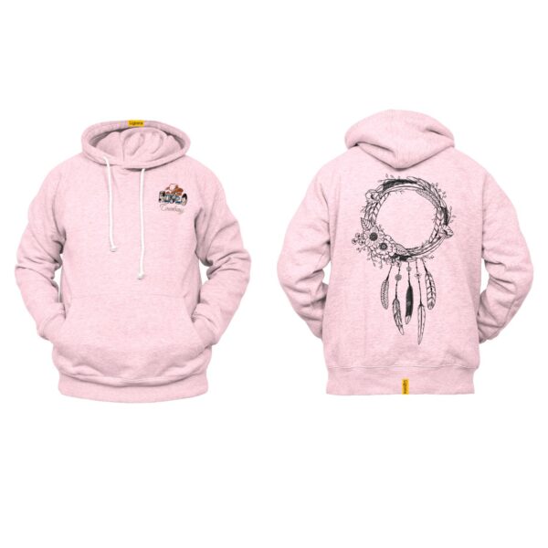 Ligosta Cowboy, Floral Dreamcatcher Collection Hoodie, Unisex Hoodie with Delicate Wreath and Feather Design 043 - Image 4