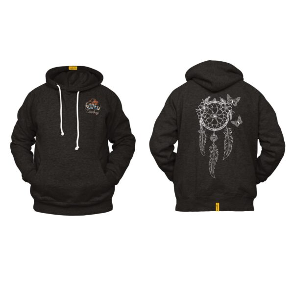 Ligosta Cowboy, Butterfly Harmony Collection Hoodie, Unisex Hoodie With Floral Dreamcatcher And Butterfly Design, Boho Lovers 031
