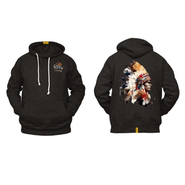 Ligosta Cowboy, Western Spirit Collection Hoodie, Unisex Hoodie Featuring Native Chief Watercolor Design, Embrace Tradition and Strength