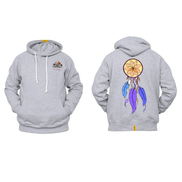 Ligosta Cowboy, Desert Sun Collection Hoodie, Unisex Hoodie With Vibrant Dreamcatcher Design Featuring Bold Purple Feathers 038 - Image 2