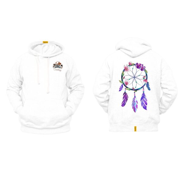 Ligosta Cowboy, Dreamcatcher Glow Collection Hoodie, Unisex Hoodie Featuring Radiant Dreamcatcher with Purple and Pink Feathers 102 - Image 3