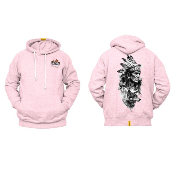 Ligosta Cowboy, Heritage Collection Hoodie, Unisex Hoodie Featuring Chief With Wolf Companion, Perfect For Culture Enthusiasts 091 - Image 4
