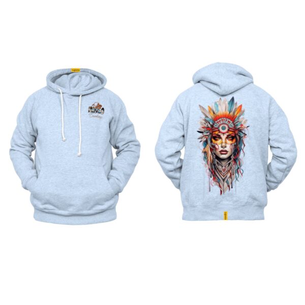 Ligosta Cowboy, Western Spirit Collection Hoodie, Unisex Hoodie Featuring Bold Native Art of a Tribal Woman, Vibrant Western Style 050 - Image 6