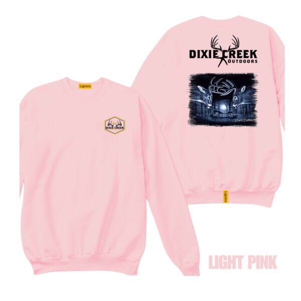 Ligosta Dixie Creek, Outdoor Wildlife Collection Sweatshirt, Unisex Sweatshirt Featuring Ghostly Deer Design, Nocturnal Hunting Fans 006 - Image 4