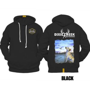 Ligosta Dixie Creek, Outdoor Wildlife Collection Hoodie, Unisex Hoodie Featuring Labrador Duck Hunting Scene, Perfect For Waterfowl Lovers 8