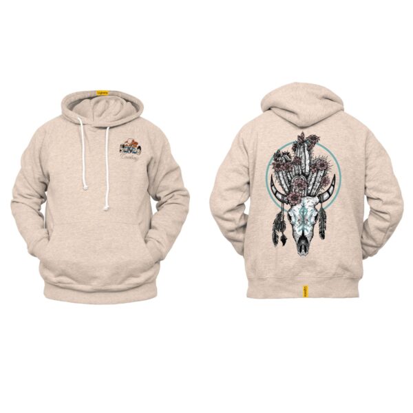 Ligosta Cowboy, Desert Skull Collection Hoodie, Unisex Hoodie Featuring Bull Skull with Cactus and Flowers Design, Southwest-Inspired Style - Image 5