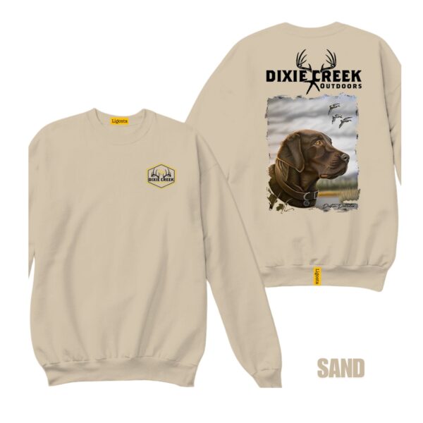 Ligosta Dixie Creek, Wildlife Collection Sweatshirt, Unisex Sweatshirt Featuring Chocolate Lab Design, Perfect For Waterfowl Hunters 028 - Image 6