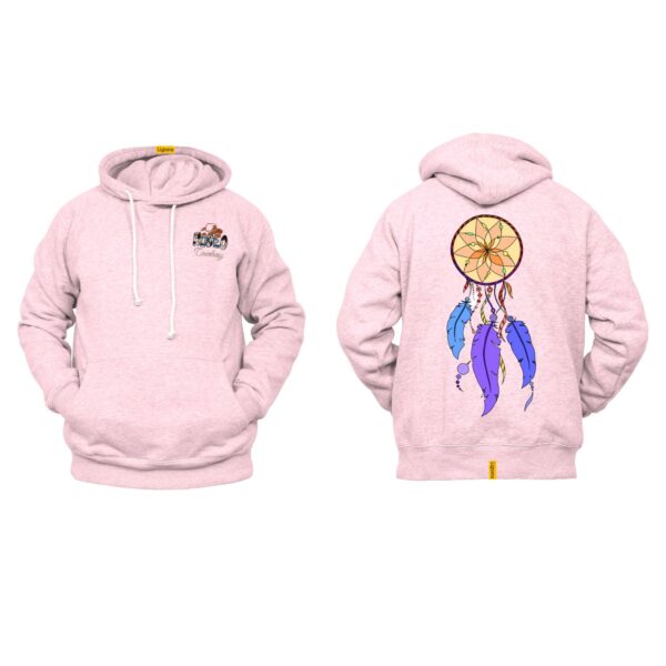Ligosta Cowboy, Desert Sun Collection Hoodie, Unisex Hoodie With Vibrant Dreamcatcher Design Featuring Bold Purple Feathers 038 - Image 4