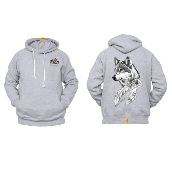 Ligosta Cowboy, Dream Wolf Collection Hoodie, Unisex Hoodie Featuring Wolf Portrait with Dreamcatcher, Perfect For Nature Enthusiasts 078 - Image 2