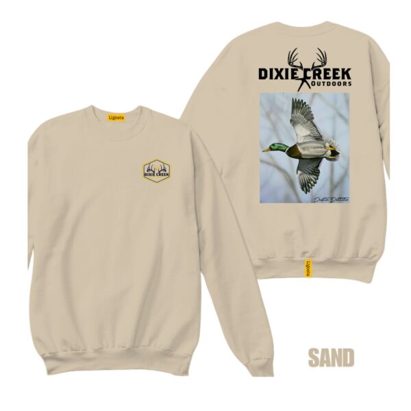 Ligosta Dixie Creek, Outdoor Wildlife Collection Sweatshirt, Unisex Sweatshirt Featuring Flying Mallard Duck Design, Birdwatching Fans 009 - Image 6