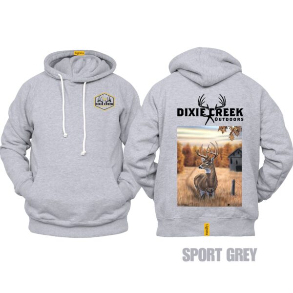 Ligosta Dixie Creek, Outdoor Wildlife Collection Hoodie, Unisex Hoodie Featuring Deer Farmhouse Scene Design, Rural Lifestyle Fans 003 - Image 5