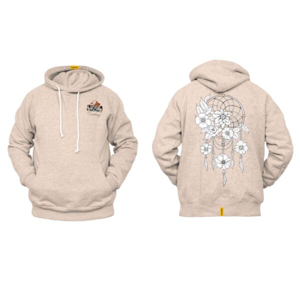 Ligosta Cowboy, Floral Spirit Collection Hoodie, Unisex Hoodie With Monochrome Dreamcatcher And Flower Design, Perfect For Boho Lovers 020 - Image 5