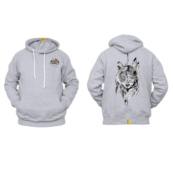 Ligosta Cowboy, Spirit Animal Collection Hoodie, Unisex Hoodie Featuring Tribal Wolf Warrior Art, Perfect For Bold And Wild Style Lovers 84 - Image 2