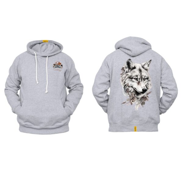 Ligosta Cowboy, Wild Spirit Collection Hoodie, Unisex Hoodie Featuring Majestic Wolf Portrait with Foliage, Perfect For Wilderness Lovers - Image 2