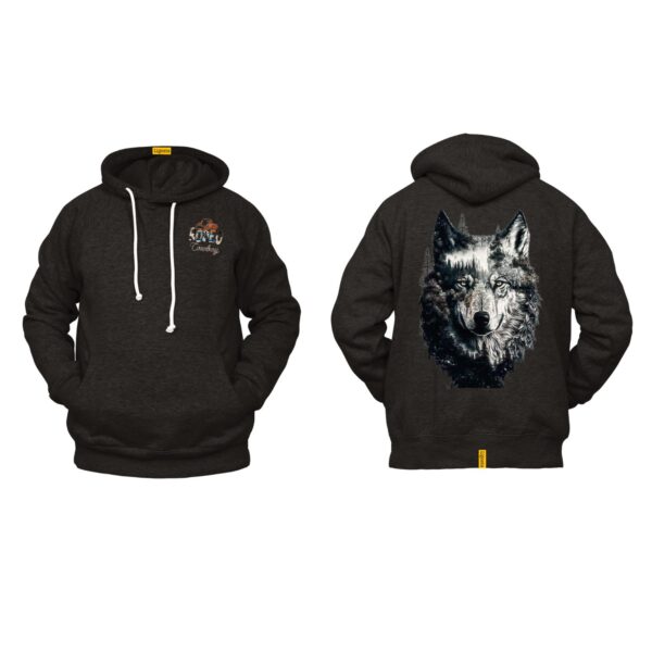 Ligosta Cowboy, Wild Nature Collection Hoodie, Unisex Hoodie Featuring Wolf And Forest Art, Perfect For Nature Lovers 080