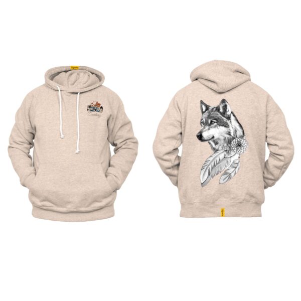 Ligosta Cowboy, Dream Wolf Collection Hoodie, Unisex Hoodie Featuring Wolf Portrait with Dreamcatcher, Perfect For Nature Enthusiasts 078 - Image 5