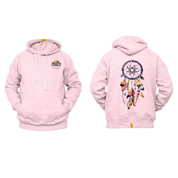 Ligosta Cowboy, Gemstone Dreamcatcher Collection Hoodie, Unisex Hoodie Featuring Colorful Feather and Bead Design, Tribal Vibe Apparel 042 - Image 4