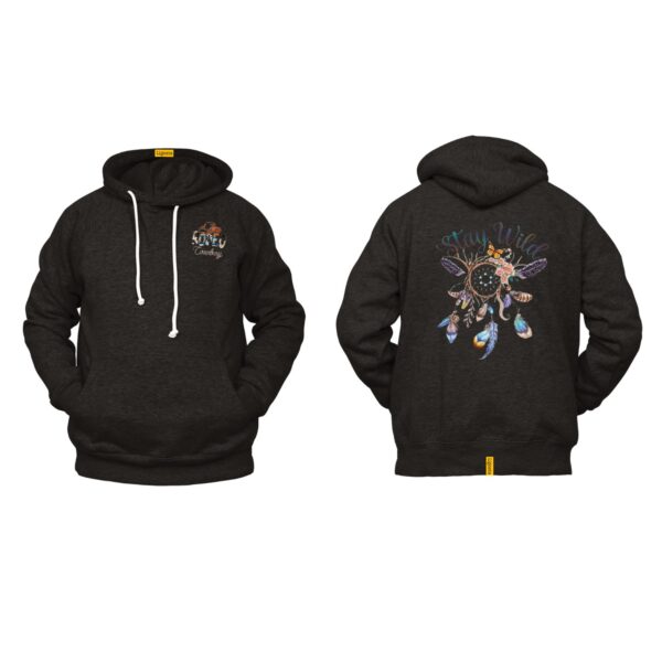 Ligosta Cowboy, Stay Wild Collection Hoodie, Unisex Hoodie Featuring Dreamcatcher with "Stay Wild" Motif, Perfect For Free Spirits 099