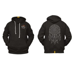 Ligosta Cowboy, Sacred Dream Collection Hoodie, Unisex Hoodie With Intricate Monochrome Dreamcatcher Design, Perfect For Boho Lovers 019