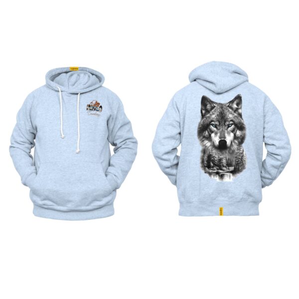 Ligosta Cowboy, Heritage Collection Hoodie, Unisex Hoodie Featuring Wolf's Face With A Forest And A Full Moon 2 Design 095 - Image 6