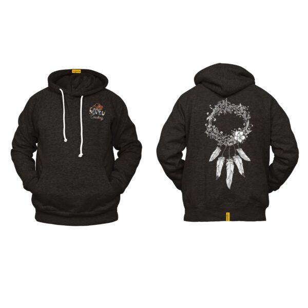 Ligosta Cowboy, Wreath Dream Collection Hoodie, Unisex Hoodie With Floral Wreath Dreamcatcher Design, Perfect For Boho Lovers 032