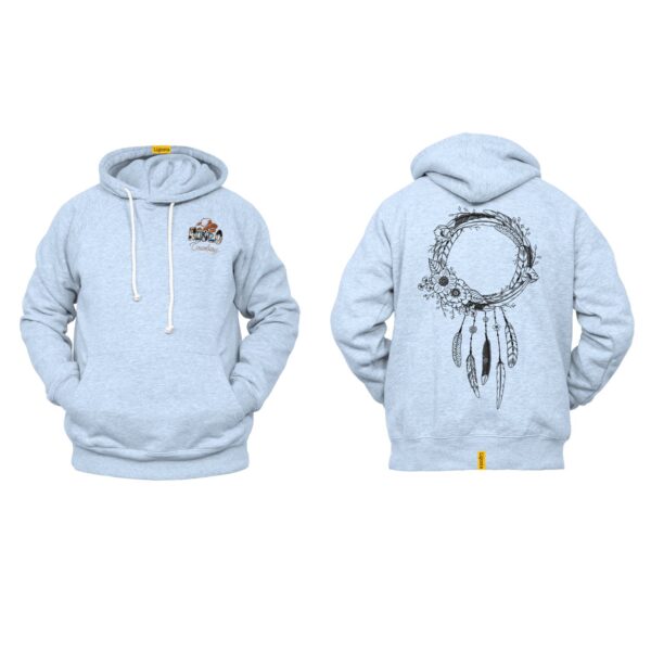 Ligosta Cowboy, Floral Dreamcatcher Collection Hoodie, Unisex Hoodie with Delicate Wreath and Feather Design 043 - Image 6