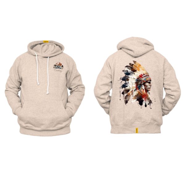 Ligosta Cowboy, Western Spirit Collection Hoodie, Unisex Hoodie Featuring Native Chief Watercolor Design, Embrace Tradition and Strength - Image 5